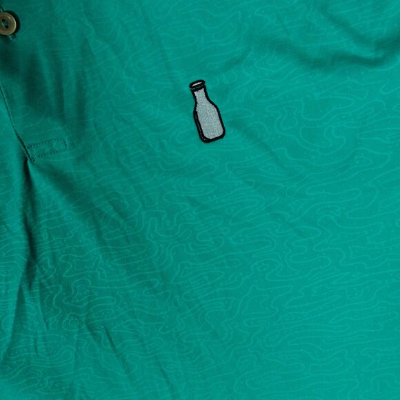 Peter Millar Feather Weight Geometric Print McArthur Golf Club Polo Shirt Mens M - Picture 4 of 7